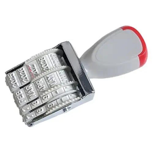 Produktbild: GMBYLBY Gummistempel Linie Dater Gummi Englisch Datum Stempel Scrapbooking Datum Stempel Drehstempel Bürostempel