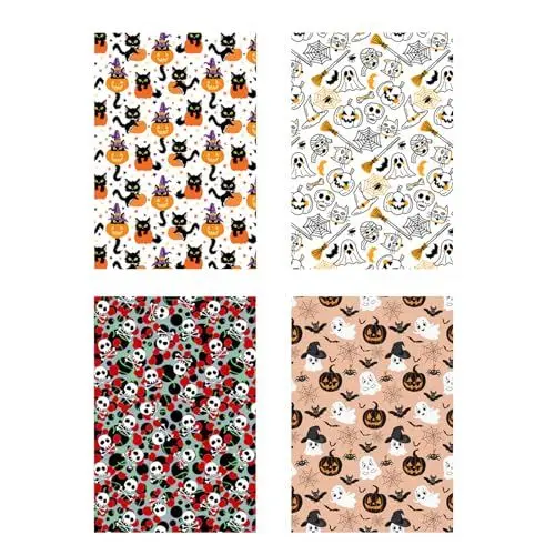 Produktbild: GMBYLBY Halloween-Ton-Transferpapier für Ton, Schmuckherstellung, Handwerk, Blätter, Kürbisse, Totenkopf, Ton, Transferblätter für Ton-Ohrringe