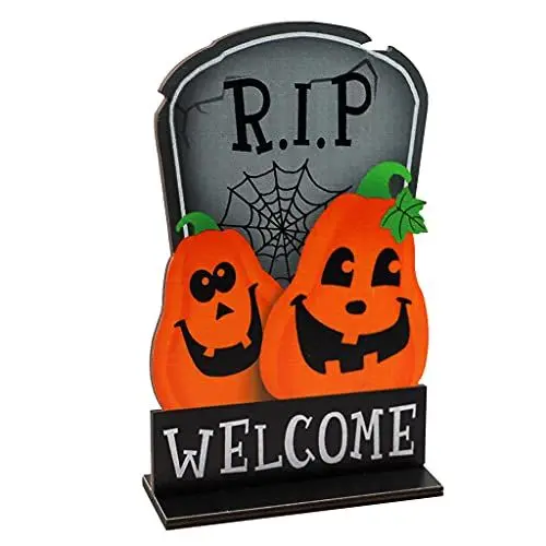 Produktbild: GMBYLBY Halloween Grabstein Holz Desktop Ornamente Für Kreative Dekoration Für Zuhause Indoor Festival Party Desktop Dekoration Kunsthandwerk Fotografie Requisiten Haushaltsartikel