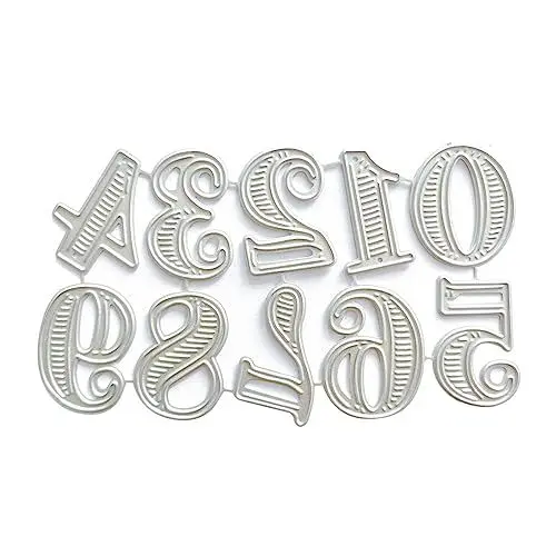 Produktbild: GMBYLBY Zahlen-Präge-Stanzformen für Grußkarten, Hochzeitseinladungen, Scrapbooking, Fotos, Mehrfarbig, M