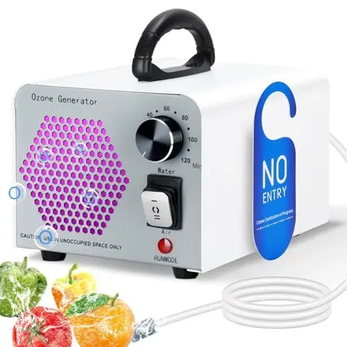 Produktbild: GMGXX 2 In 1 Ozongenerator 60000mg/H, Ozongerät Ozon Luftreiniger mit Wasser und Luft Modus, O3 Geruchsneutralisierer Ozone Generator mit 120 Min Timer, Ozonator für Auto Wohnung Obst Gemüse