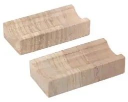 Produktbild: GMYIAK 2 Stück Nudelholz Halter, natürliche Marmor Nudelholz Display Rack, für das Backen Gebäck Pizzateig Roller Fondant Keks Kuchen Kruste Pasta Bäckerei Roller Pin