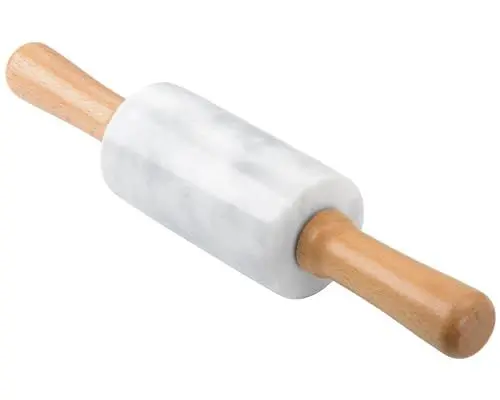 Produktbild: GMYIAK Kleiner Marmor Nudelholz,Teigroller 11,6 Zoll,Antihaft-Pizza-Roller,Frauen-Küchenwerkzeug für Pizza,Pasta,Kuchen,Gebäck,Kekse,Fudge(weiß)