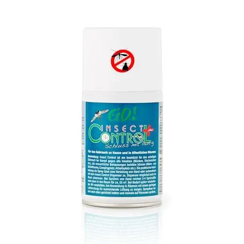 Produktbild: GO! Insect Control VORRAT: 1X Spraydose zu 250ml Insekten-Spray zur Fliegenabwehr gegen Schnacken, Fliegen, Wespen, Stechmücken u.a. (Gänseblümchen-Extrakt) …