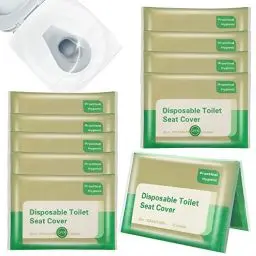 Produktbild: Gobesty 100 Stück Einweg Toilettensitzbezug, Spülbare Toilette Auflage, WC Sitzschutz Sitzauflagen, Antibakteriell, Ideal für Reisen, öffentliche Toiletten, Töpfchentraining, Hotelkrankenhaus