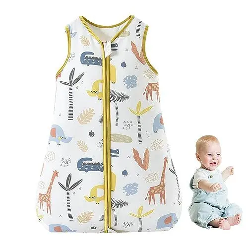 Produktbild: Gobesty Baby Schlafsack für Herbst und Winter, 1.5 TOG Baby Sleeping Bag ohne Ärmel Bemalte Tiere Weich Babyschlafsack Neugeborene im 0-18 Monaten Perfekte für Herbst und Winter (S)