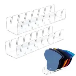 Produktbild: Gobesty Cap Halterung Acryl, 2 Stück Huthalter für Baseball Cap, No Installieren Kappenhalter, Acryl Cap Halter, Cap Organizer für 14 Baseball Caps, Hutständer für Schlafzimmer, Schrank, Büro