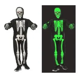 Produktbild: Gobesty Halloween Kostüm Kinder Skelett, Skelett Kostüm Kinder Jungen Leuchtend, halloween-kostüme kinder, Skelett Outfit Glühen im Dunkeln für Kinder Halloween/Weihnachten/Karneval/Geburtstag/Partys