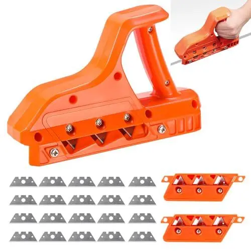 Produktbild: Gobesty Kantenhobel für Gipskarton, Gipskarton Kantenschneider mit 20 Klingen, Gipskartonplatten Schnellschneider, Fasenschneider Handhobel Mit 45° Und 60° Balden