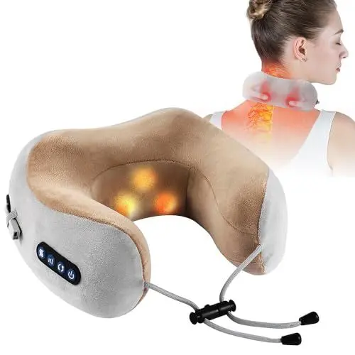 Produktbild: Gobesty Nackenmassagegerät mit Wärme, Kabelloses Nackenmassagegerät, Massagegerät Nacken Schulter, U-förmiges Massagekissen für Nacken Entspannen Schmerzlinderung, für Heim Büro