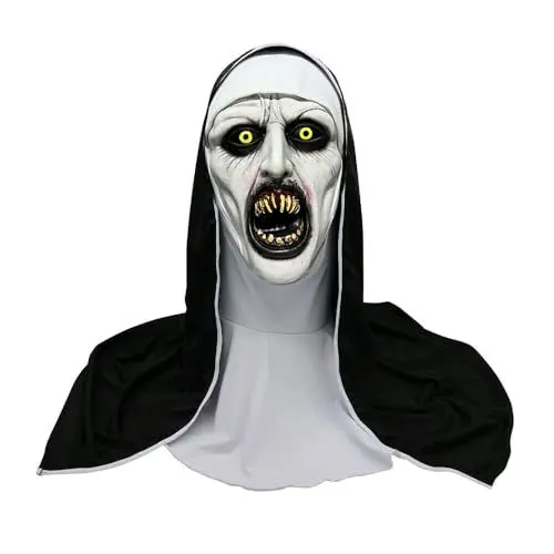 Produktbild: Gobesty Nonne Horror Latexmaske - Gruselige Halloween Maske für Kostüm, Deko, Party, Cosplay Requisiten