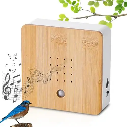Produktbild: Gobesty Vogelgezwitscher Bewegungsmelder, Vogelgezwitscher Box Mit Wandhalterung, Naturgeräuschebox Vogel Gesang, Naturgeräusche Soundbox,Vogelzwitscher Entspannender Vogelgesang Batteriebetrieben