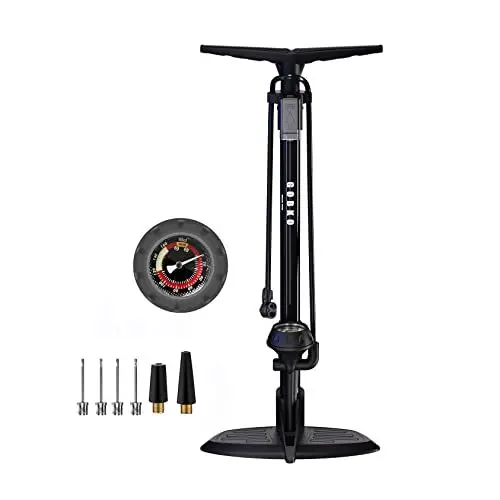 Produktbild: GOBKO Fahrradpumpe Luftpumpe Fahrrad Französische Ventile mit Manometer, Luftpumpe für Rennrad MTB Sportballpumpe Hochdruck 160 Psi und 11 Bar