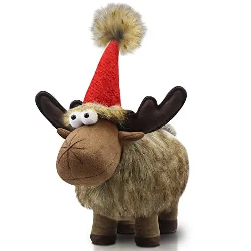 Produktbild: Godeufe Weihnachtswichtel Rentier Puppe Figuren Plüsch Stofftier Stehend Hirsch Dekor, Xmas Indoor Dekorationen für Zuhause Bauernhaus Tischplatte Kamin Regal Schreibtisch Büro Urlaub Versorgung 26 cm