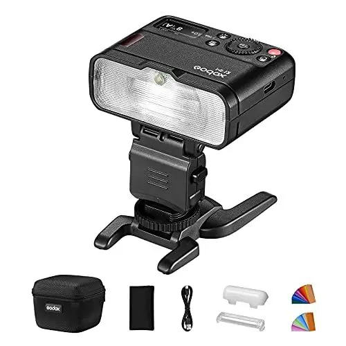 Produktbild: Godox MF12 TTL Macro Flash 12W, Makroblitz 2,4G Kabellos Lithium-Akku für Blumen-, Insekten-, Porträtaufnahmen, Kompatibel mit Sony, Canon, Fuji usw