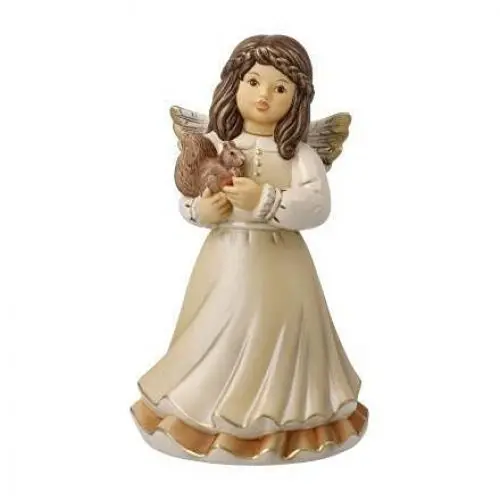 Produktbild: Goebel X-Mas Engels-Figur Waldfreund aus Steingut Mehrfarbig, Maße: 9cm x 9cm x 15cm, 41-647-07-1, Champagner