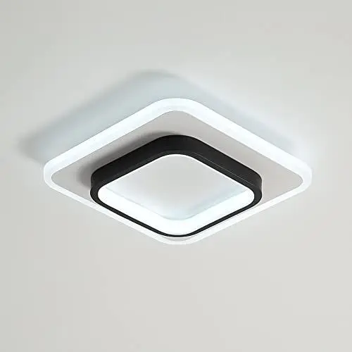 Produktbild: Goeco Deckenlampe LED Dimmbar, Modern Deckenleuchte 20W 2300LM, Quadratisch Deckenbeleuchtung für Küche Wohnzimmer Schlafzimmer, Durchmesser 24cm, Dimmbar 3000K /4500K /6500K