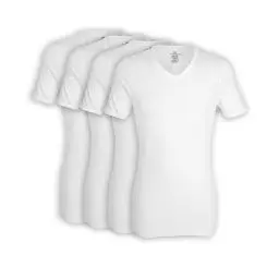 Produktbild: Götzburg 4er Pack Herren Kurzarm Business Unterhemd mit V-Ausschnitt (Weiss) 6
