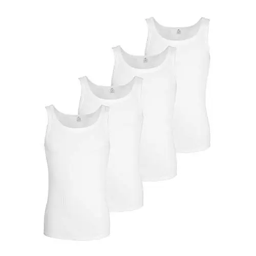 Produktbild: Götzburg 4er Pack Herren Unterhemd Classic Tank Top weiß - gekämmte Feinripp - 100% natürliche Baumwolle 10