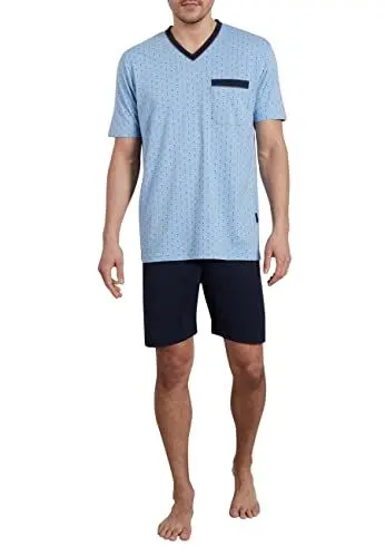 Produktbild: Götzburg Herren Schlafanzug kurz Shorty aus 100% natürlicher Baumwolle (Belair Blue) 52