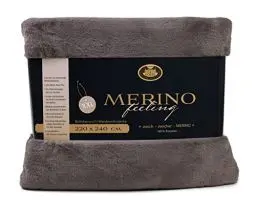 Produktbild: Gözze - Gemütliche Kuscheldecke, Merino Feeling, Wendbar, Hohe Dichte 600 g/m², 220 x 240 cm - Anthrazit