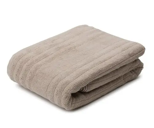 Produktbild: Gözze - Mailand Frottier-Badetuch, Weich und saugfähig, 70% Bio-Baumwolle/30% Viskose (Bambus), Vegan, 100 x 150 cm - Taupe