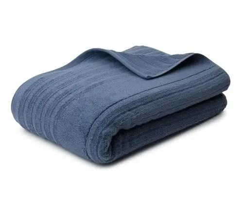 Produktbild: Gözze - Mailand Frottier-Saunatuch, Weich und saugfähig, 70% Bio-Baumwolle/30% Viskose (Bambus), Vegan, 80 x 200 cm - Blau