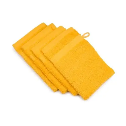 Produktbild: Gözze - New York Waschhandschuh, 4er Set, Weich und saugfähig, 100% Baumwolle, 17 x 24 cm - Gelb