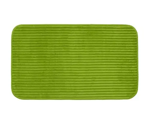 Produktbild: Gözze - Rutschfester Weicher Badeteppich, 100% Polyester, 50 x 70 cm - Dunkelgrün