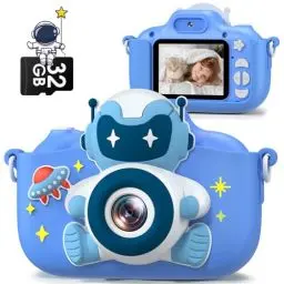 Produktbild: Gofunly Kinderkamera, Kinder Kamera Jungen mit 2,0 Zoll Bildschirm 1080P HD Videokamera mit 32GB-Karte Selfie Digitalkamera Kinder Fotoapparat Kinder für 3-12 Jahre Geschenk Kinder Spielzeug