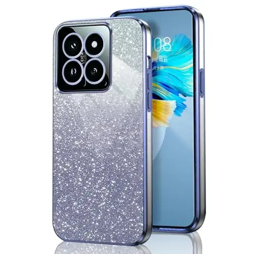 Produktbild: GOGME Glitter Hülle für Oneplus Nord CE4 Lite/Oneplus Nord CE 4 Lite, Galvanisierter Rahmen TPU Handyhülle Funkeln/Transparent Stoßfest Kratzfest Schutzhülle. Blau