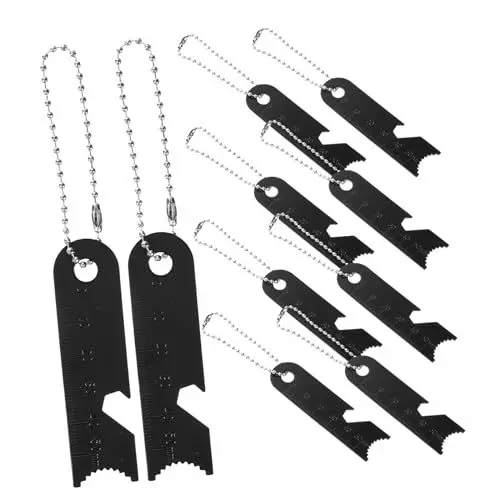 Produktbild: Gogogmee 10 Stück Feuersteinschaber Praktischer Stahlfeuerstein Überlebensbedarf Streichholz Feuerstarter Manganstahlstabschaber Feuerstahl Campingzubehör Outdoor Magnesiumstab