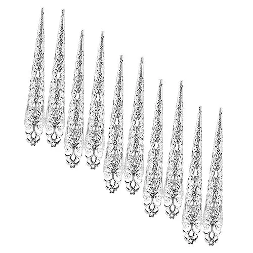 Produktbild: Gogogmee 10-teiliges Halloween-fingernagel-set Aus Eisenmaterial Künstliche Nägel Für Horrorkostüme Für Halloween-dekorationen Und Partys