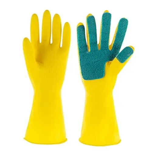 Produktbild: Gogogmee 1 Paar Geschirrspülhandschuhe Haushaltsreinigungshandschuhe Schwammhandschuhe Waschhandschuhe wasserdichte Reinigungshandschuhe latexhandschuhe gartenvliese Hausarbeitshandschuhe
