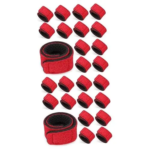 Produktbild: Gogogmee 20 STK Angelrutenband Angelzubehör Angelruten-Verband Hakenverschlüsse Angelrutenbindungen angelruten Halterung Fishing Accessories Angelrutenhüllen Stangenwickel ok Tuch rot