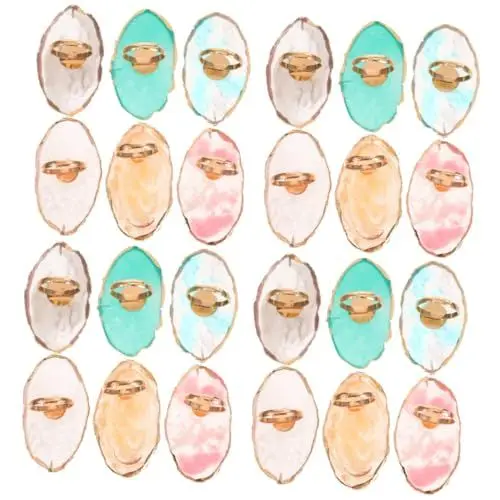 Produktbild: Gogogmee 24 STK Ring-Palette Farbplatte Maniküre-Ringpaletten Ringfarben-Mischplatte Fingerring Farbtafel nagellack Palette nagelpflegeprodukte Paletten für Nagelkunst Fingerringplatte Harz