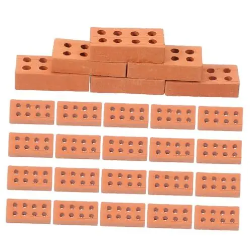 Produktbild: Gogogmee 25St Mini-Steine Miniatur-Ziegelfigur Mini-rote Ziegel realistische kleine steine Mini-Kunststein Mini Ziegelsteine DIY Modellbau Mini-Bausteine Spielzeugsteine Ton Light Brown
