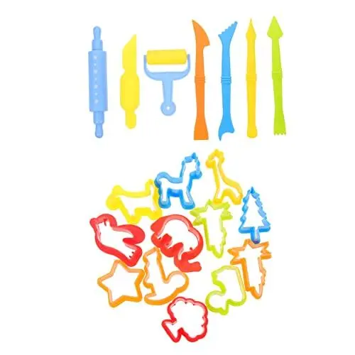 Produktbild: Gogogmee 26-teiliges Ton-werkzeug-set Für Kinder Ton-spielzeug Lustige Formen Sichere Robuste Werkzeuge Zum Schneiden Und Formen