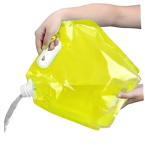 Produktbild: Gogogmee Faltbarer Wassersack Für Den Außenbereich 2 Stück 5 L Großes Fassungsvermögen Wasserbehälter Fürs Auto Camping Wandern Picknick Grillen Gelbes Pe Kompakt Und Leicht Zu Verstauen