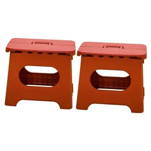 Produktbild: Gogogmee 2St Klappstühle Portable Chair plastikhocker plastikstühle faltstuhl reisestuhl Hocker klappbar Outdoor-Klapphocker Banc zusammenklappbarer Hocker Outdoor-Hocker aus Kunststoff rot