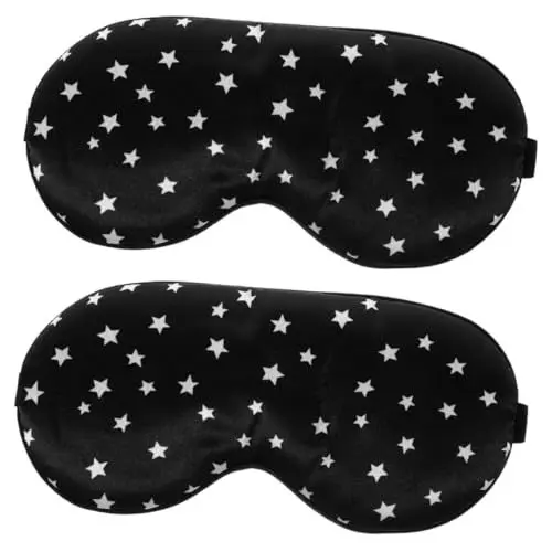 Produktbild: Gogogmee 2St Schlafmaske silk sleeping mask sleep aid eyemask Entspannungsmaske - Seidenmaske Augenmaske zum Schlafen bequeme Augenabdeckung Augenmaske schlafen ， Black