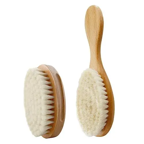 Produktbild: Gogogmee 2 Stücke Baby Dusche Pinsel Wolle Bade Pinsel Massivholz Haar Clipping Pinsel Für Sanfte Haar Pflege