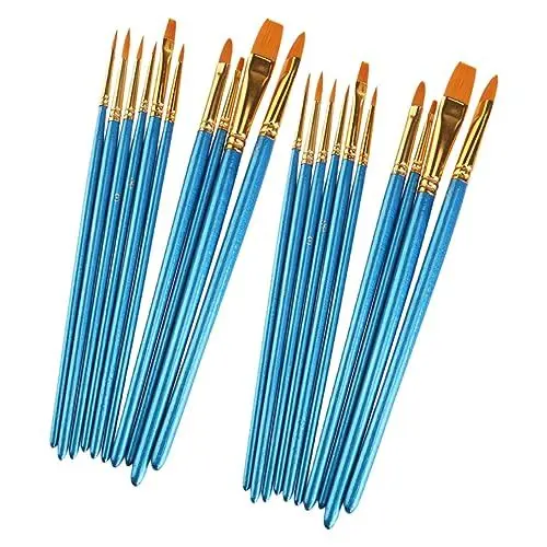 Produktbild: Gogogmee 2 Kunstmalereibedarf Pinsel mit runder Spitze Bürste zum Wachsen von Möbeln Kunstpinsel Mikropinsel Miniaturmalerei Acrylic Paint Brushes nylonbürste Brush pens Set Brush Set Blue