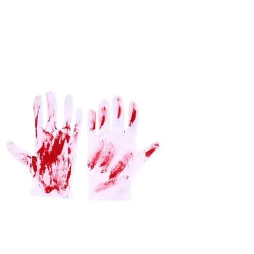 Produktbild: Gogogmee 2 Paar Weiße Bluthandschuhe Halloween-partygeschenke Halloween Verkleiden Zubehör Halloween-cosplay-handschuhe Gruselige Blutige Requisiten Halloween-kostüm-handschuhe Gestrick Rot