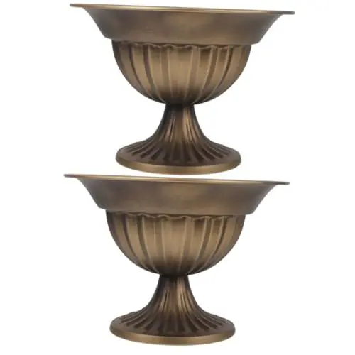 Produktbild: Gogogmee 2stücke Vintage Metall Urne Blumentopf Im Europäischen Stil Für Hochzeitsdekoration Und Garten Für Frische Und Künstliche Blumenarrangements Langlebig Und Elegant