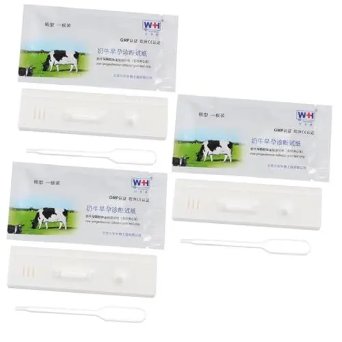 Produktbild: Gogogmee 3 Stk schwangere Testerin früh Zucht Erkennung Ovulation Farm-Test-Tool Vieh pregnancy test schwangerschaftstest Testpapier für Nutztiere Kuh Trächtigkeitsteststreifen Plastik Weiß