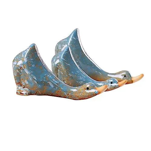 Produktbild: Gogogmee 3 stücke Ente Figuren Outdoor Ornamente Keramik Handwerk für Garten Pool Balkon Decor