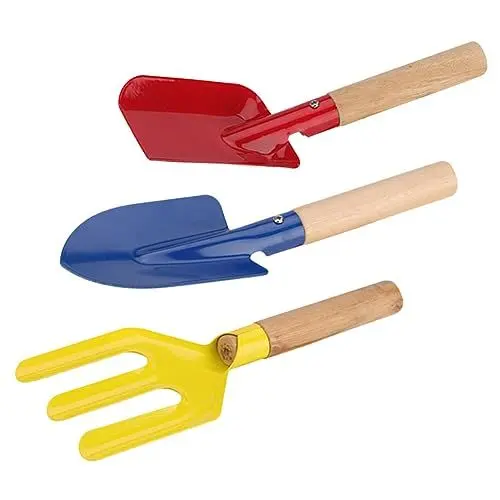 Produktbild: Gogogmee 3st Gartenwerkzeug-Set Gartenschaufeln Sandschaufeln Rasenrechen Handschaufel Für Den Garten Laterne Kinder Gartenzubehör Kindergartengerät Gartenwerkzeuge Metall Hölzern