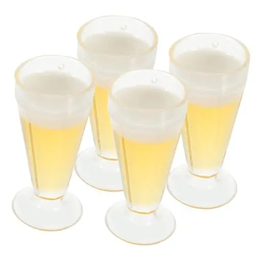 Produktbild: Gogogmee 4 Stück Winziges -kit Puppe Cocktailgläser Mini-hausgläser Miniatursachen Kleines Hauszubehör Puppenhausbrille Mini-schnapsgläser Mini-weingläser Miniatur-küchendekoration PVC