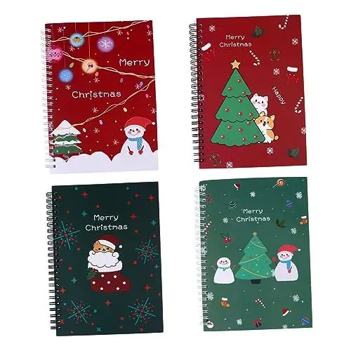 Produktbild: Gogogmee 4 Stück Weihnachtstagebuch-notizbuch Bürobedarf Süßes Thema Für Schüler Schulbüro Zufälliger Stil
